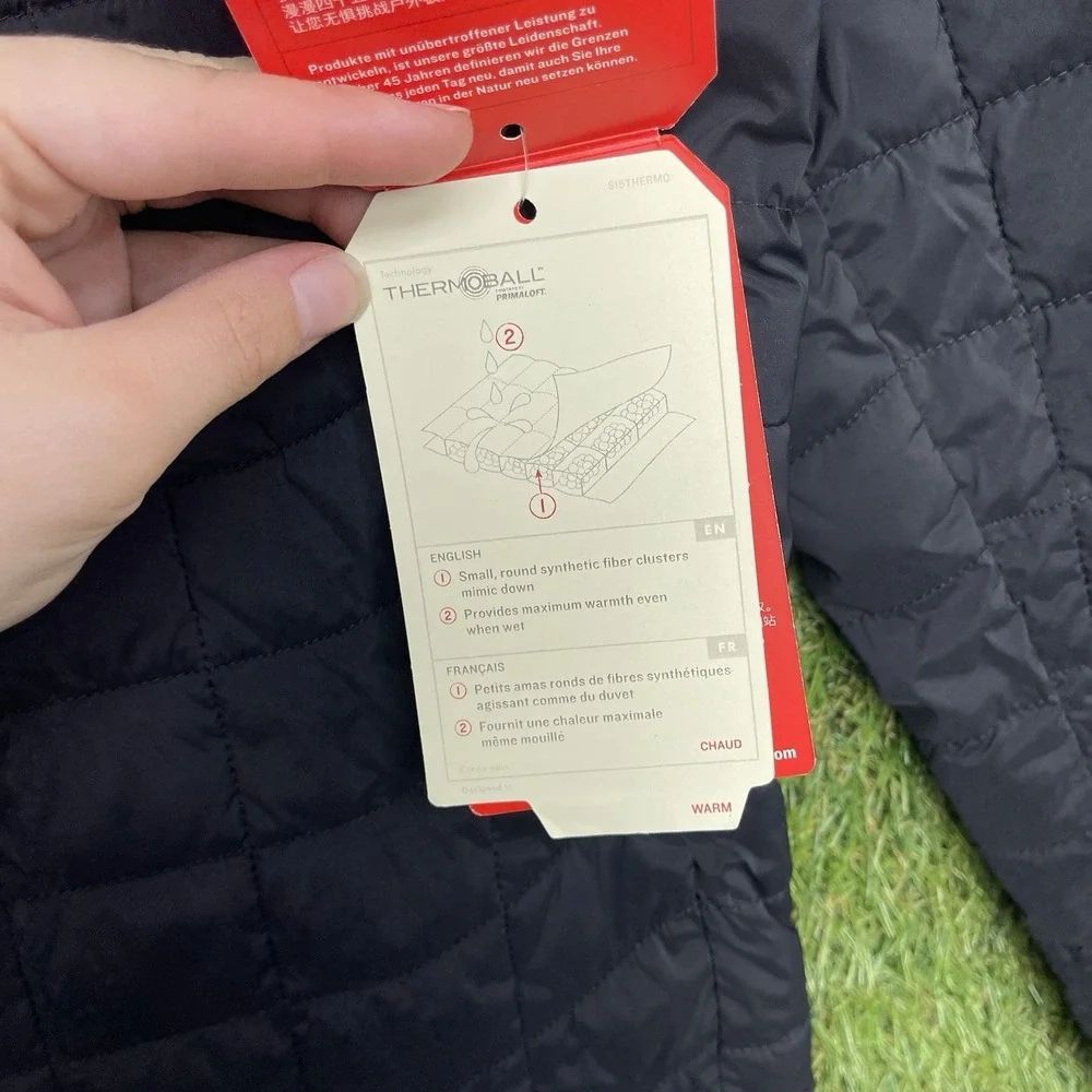 The North Face Thermoball Jacket Mens Small Black Puffer Outdoor Hiking NWT